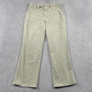 American Eagle Pants Womens 16 Long Green Stovepipe Stretch Wide Leg Utility